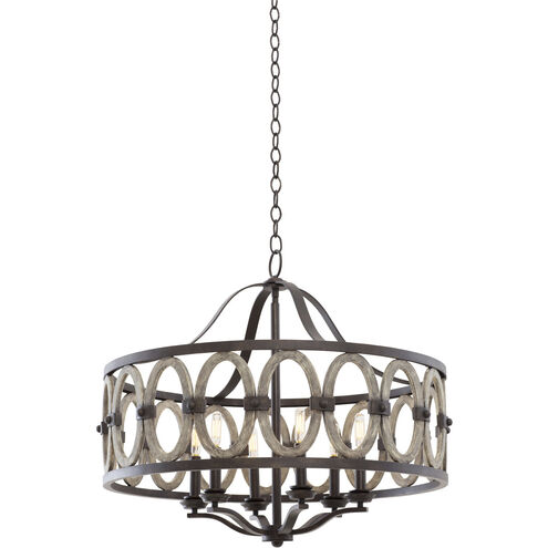 Belmont 6 Light 28.5 inch Florence Gold Pendant Ceiling Light